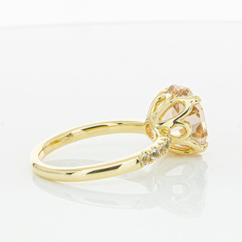 18ct Yellow Gold Morganite Octavus Ring-Ring-Walker & Hall