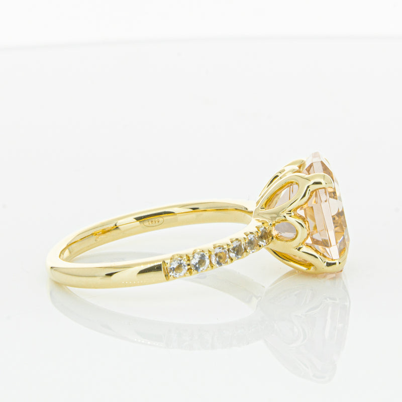 18ct Yellow Gold Morganite Octavus Ring-Ring-Walker & Hall
