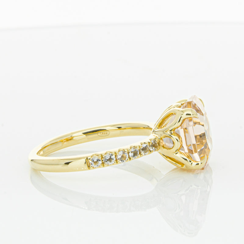 18ct Yellow Gold Morganite Octavus Ring-Ring-Walker & Hall