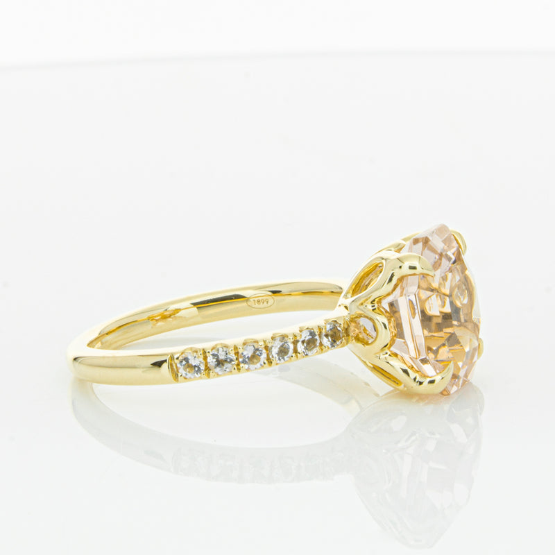 18ct Yellow Gold Morganite Octavus Ring-Ring-Walker & Hall