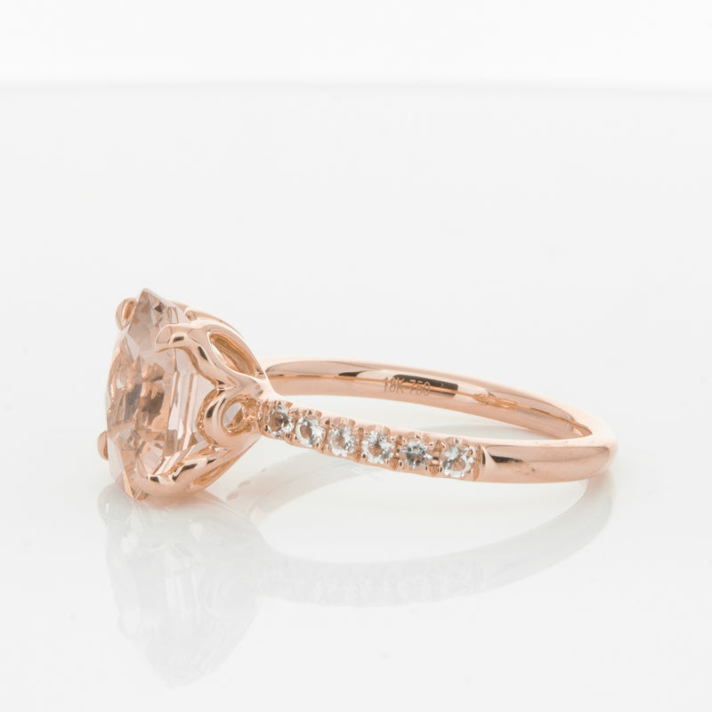 18ct Rose Gold Morganite Octavus Ring-Ring-Walker & Hall