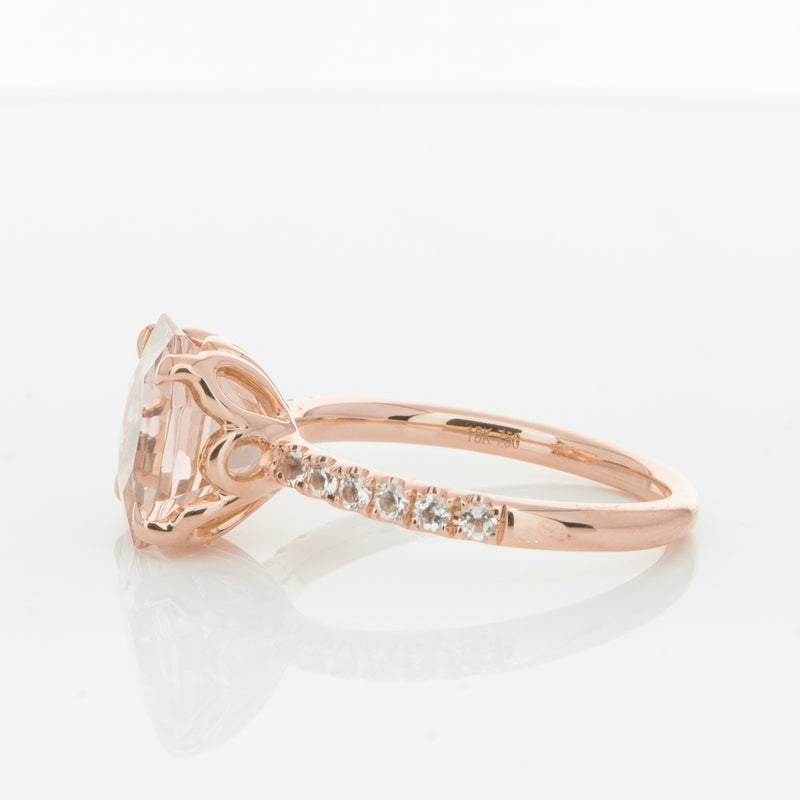 18ct Rose Gold Morganite Octavus Ring-Ring-Walker & Hall