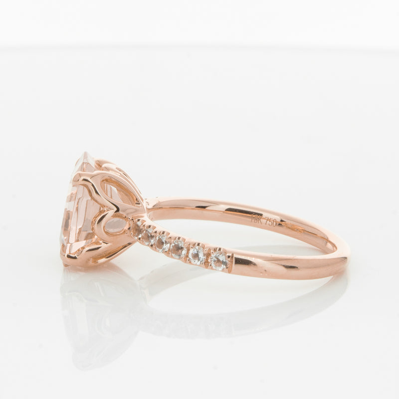 18ct Rose Gold Morganite Octavus Ring-Ring-Walker & Hall
