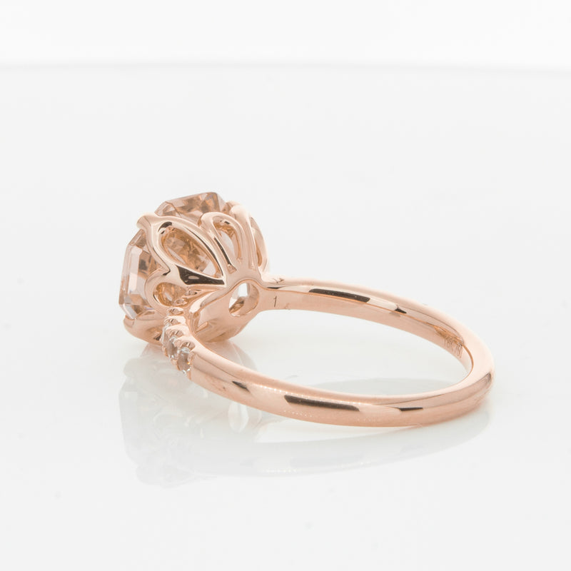 18ct Rose Gold Morganite Octavus Ring-Ring-Walker & Hall