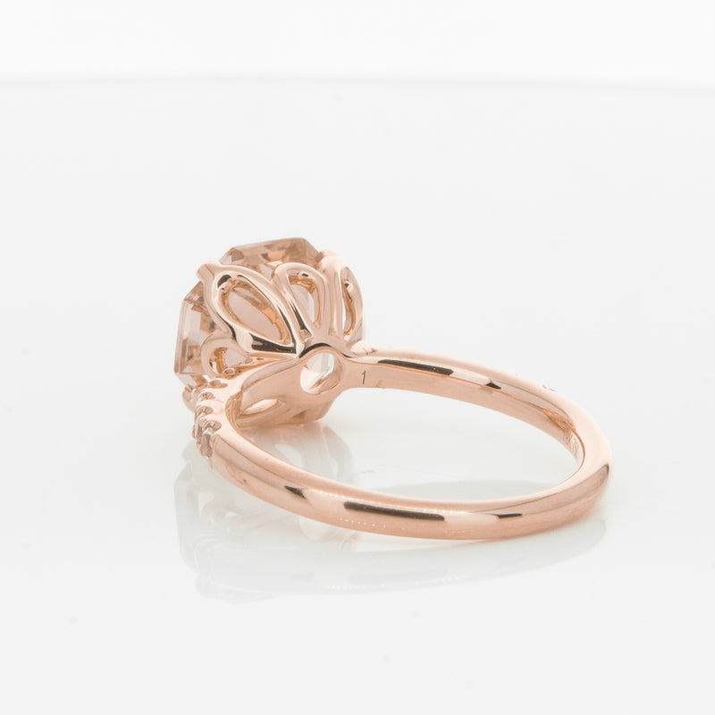 18ct Rose Gold Morganite Octavus Ring-Ring-Walker & Hall