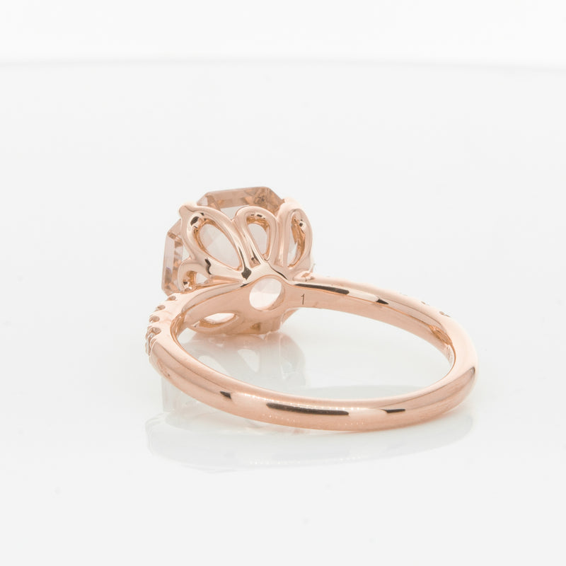18ct Rose Gold Morganite Octavus Ring-Ring-Walker & Hall