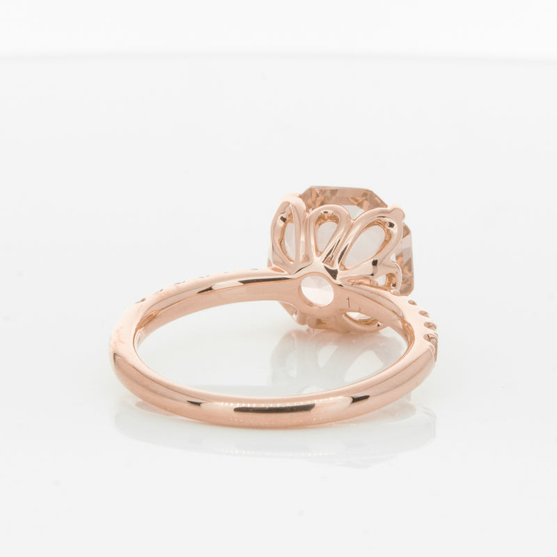 18ct Rose Gold Morganite Octavus Ring-Ring-Walker & Hall