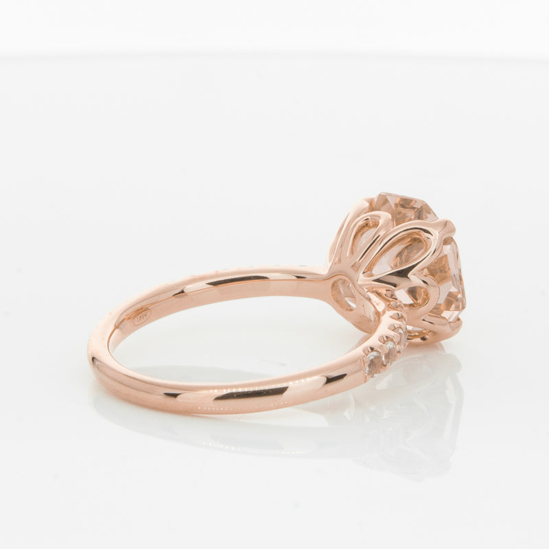 18ct Rose Gold Morganite Octavus Ring-Ring-Walker & Hall