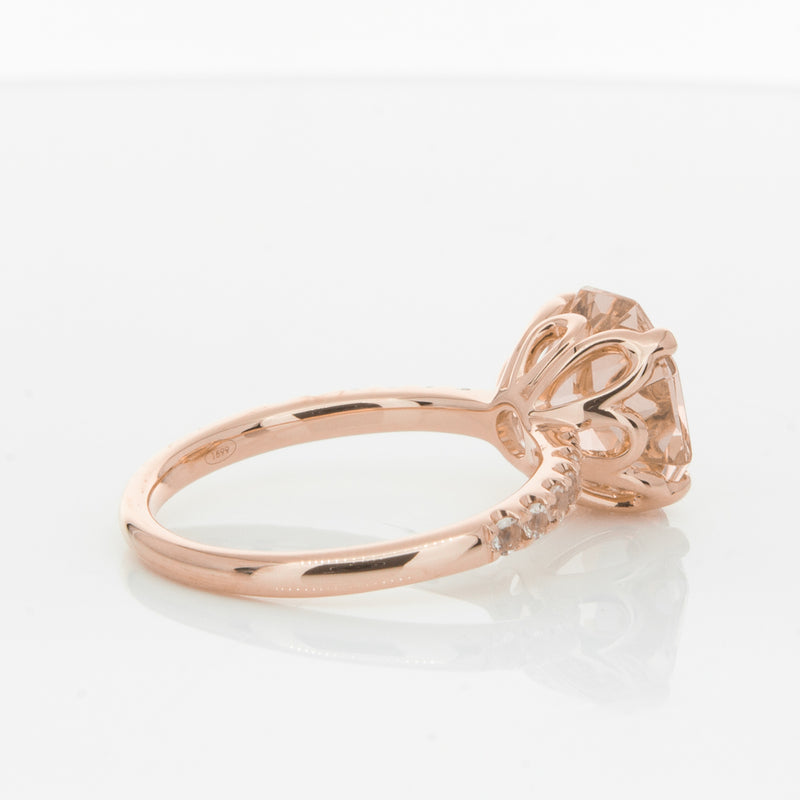 18ct Rose Gold Morganite Octavus Ring-Ring-Walker & Hall