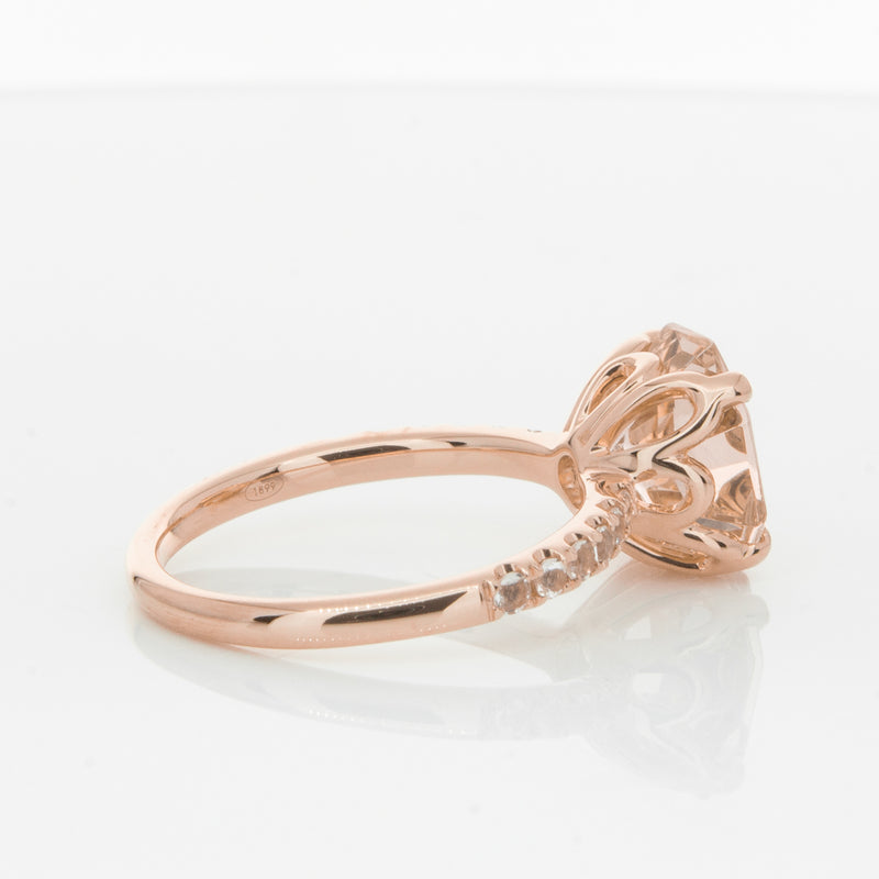 18ct Rose Gold Morganite Octavus Ring-Ring-Walker & Hall