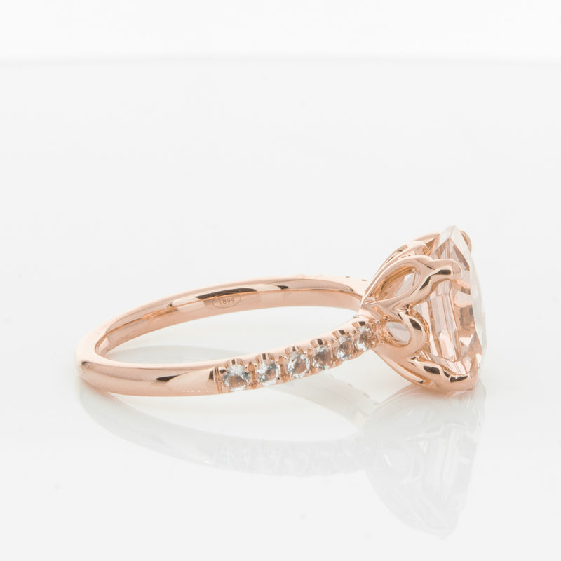 18ct Rose Gold Morganite Octavus Ring-Ring-Walker & Hall