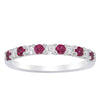 18ct White Gold Ruby & Diamond Panorama Band-Ring-Walker & Hall