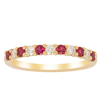 18ct Yellow Gold Ruby & Diamond Panorama Band-Ring-Walker & Hall