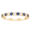18ct Yellow Gold Sapphire & Diamond Panorama Band-Ring-Walker & Hall