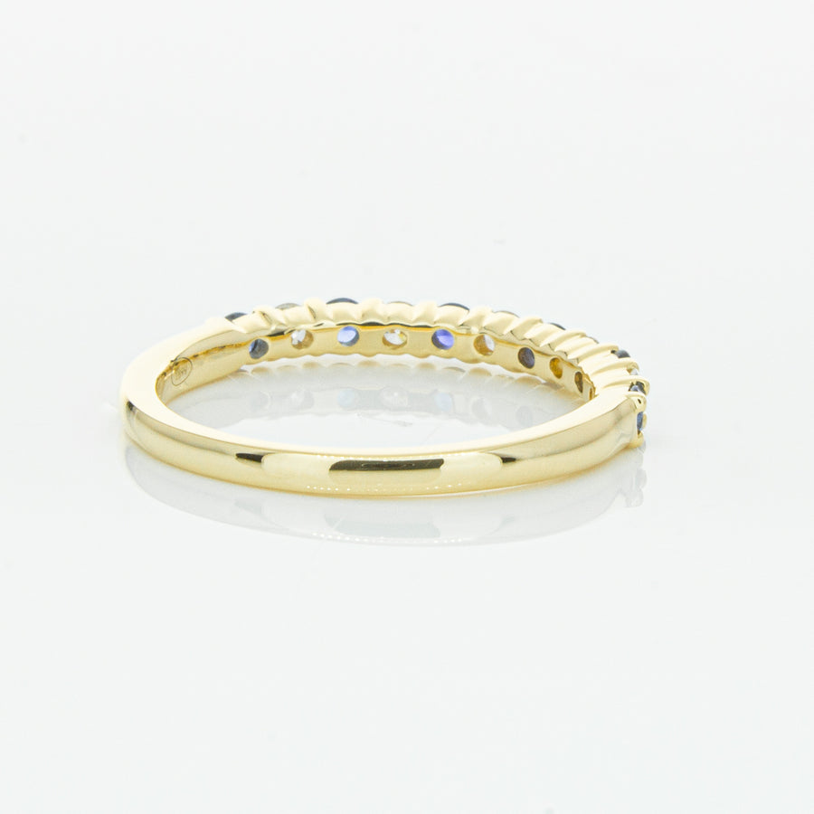 18ct Yellow Gold Sapphire & Diamond Panorama Band-Ring-Walker & Hall