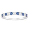 18ct White Gold Sapphire & Diamond Panorama Band-Ring-Walker & Hall