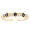 18ct Yellow Gold Sapphire & Diamond Deco Band-Ring-Walker & Hall