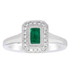 18ct White Gold Emerald & Diamond Ring-Ring-Walker & Hall