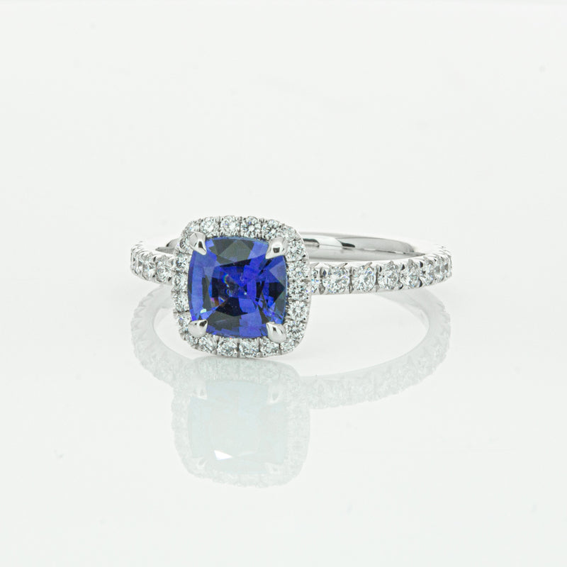 18ct White Gold Sapphire & Diamond Ring-Ring-Walker & Hall