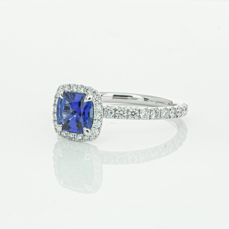 18ct White Gold Sapphire & Diamond Ring-Ring-Walker & Hall