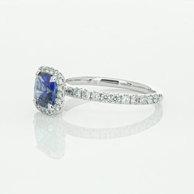 18ct White Gold Sapphire & Diamond Ring-Ring-Walker & Hall