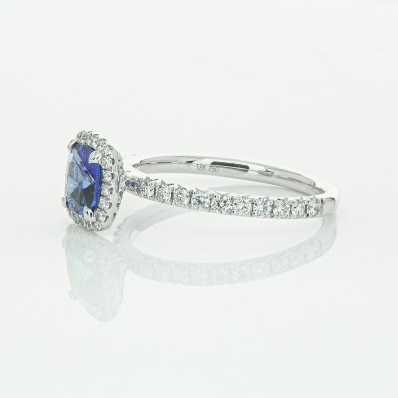 18ct White Gold Sapphire & Diamond Ring-Ring-Walker & Hall