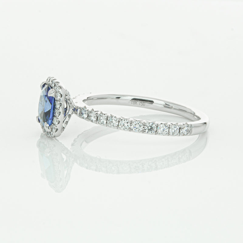 18ct White Gold Sapphire & Diamond Ring-Ring-Walker & Hall