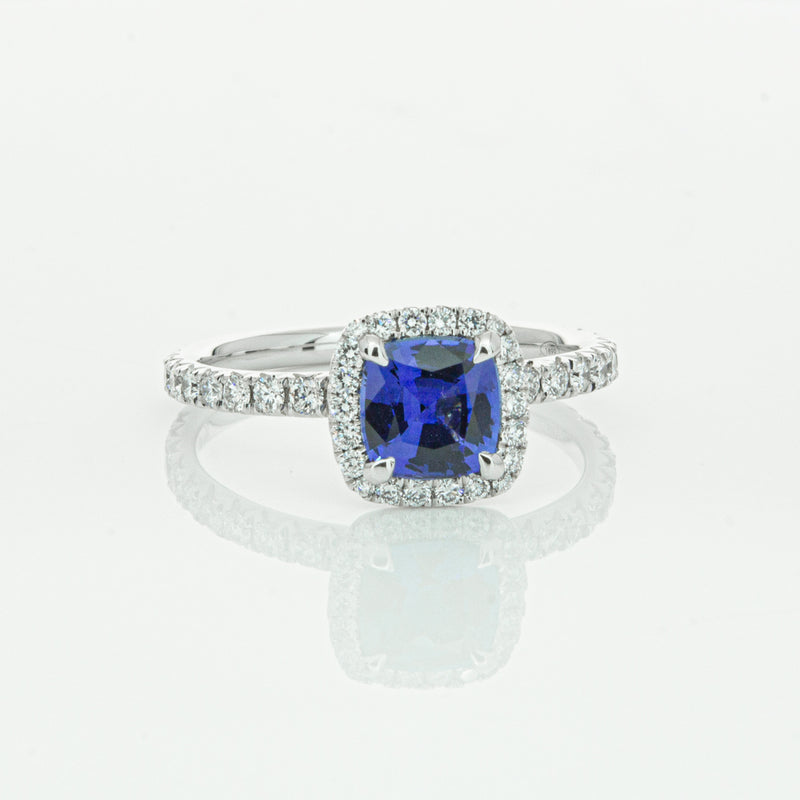 18ct White Gold Sapphire & Diamond Ring-Ring-Walker & Hall