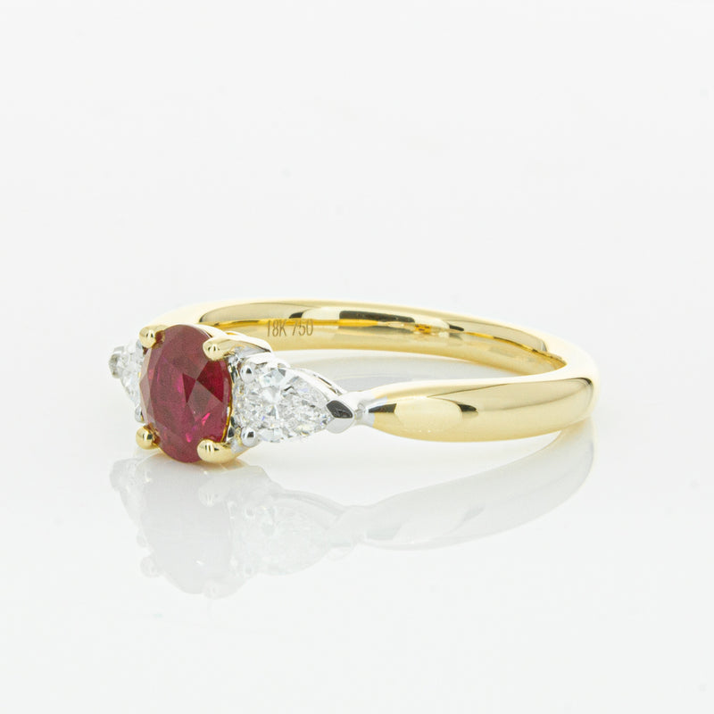 18ct Yellow Gold Ruby & Diamond Ring-Ring-Walker & Hall