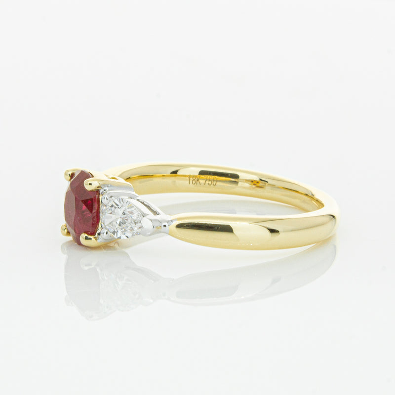 18ct Yellow Gold Ruby & Diamond Ring-Ring-Walker & Hall
