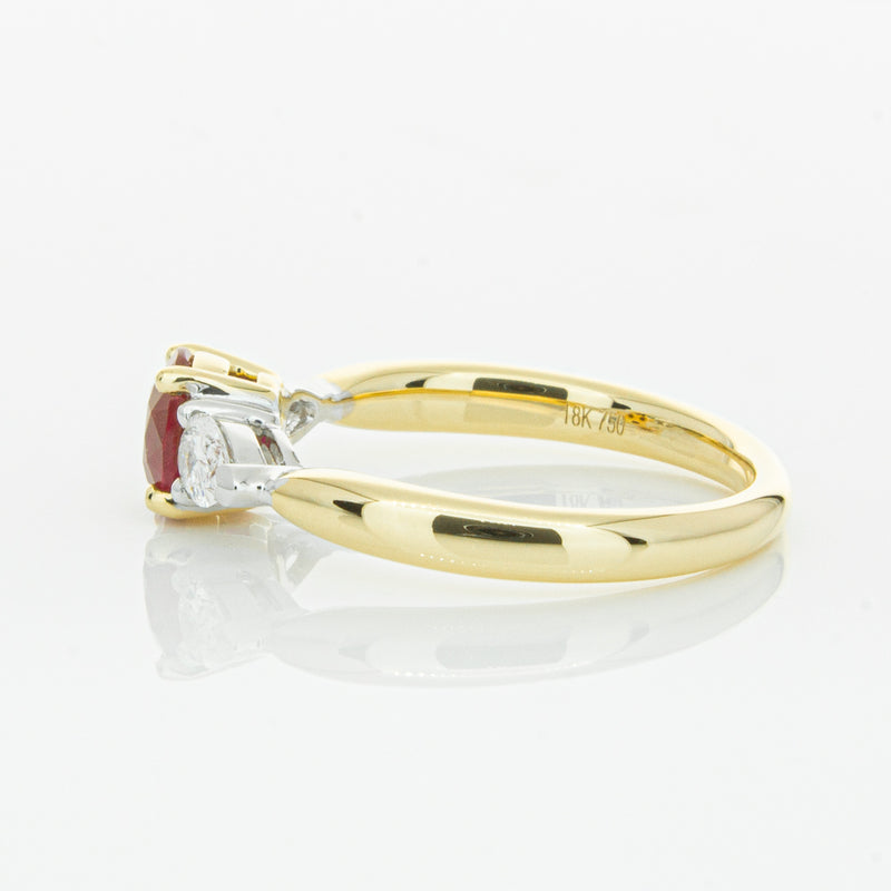 18ct Yellow Gold Ruby & Diamond Ring-Ring-Walker & Hall