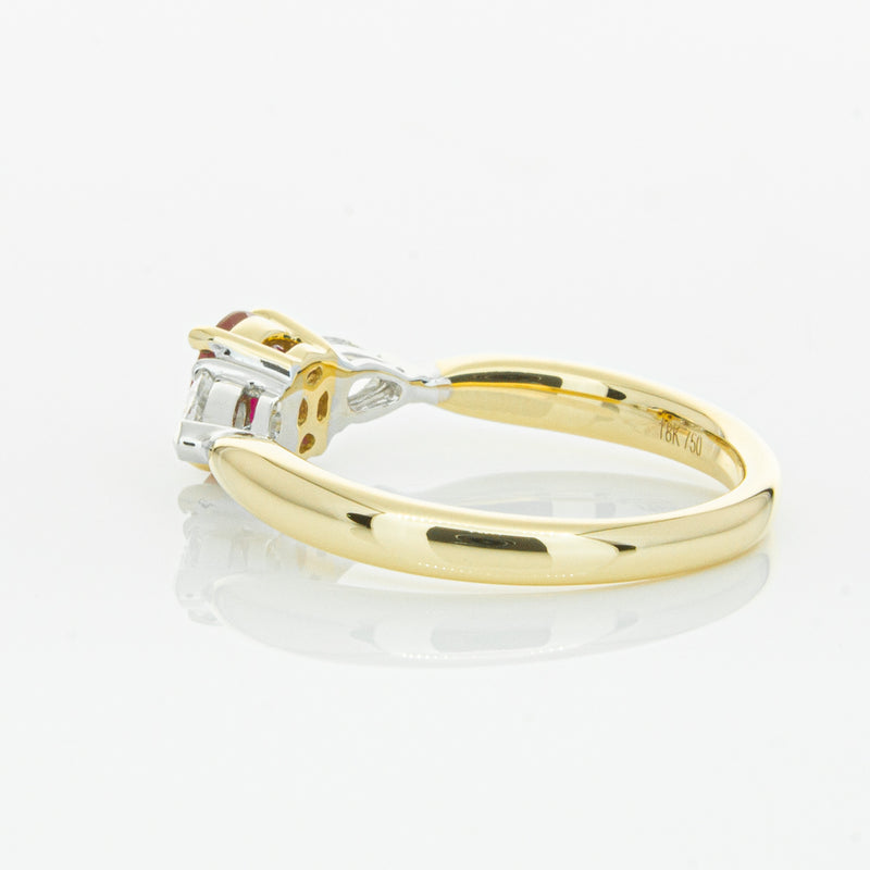 18ct Yellow Gold Ruby & Diamond Ring-Ring-Walker & Hall