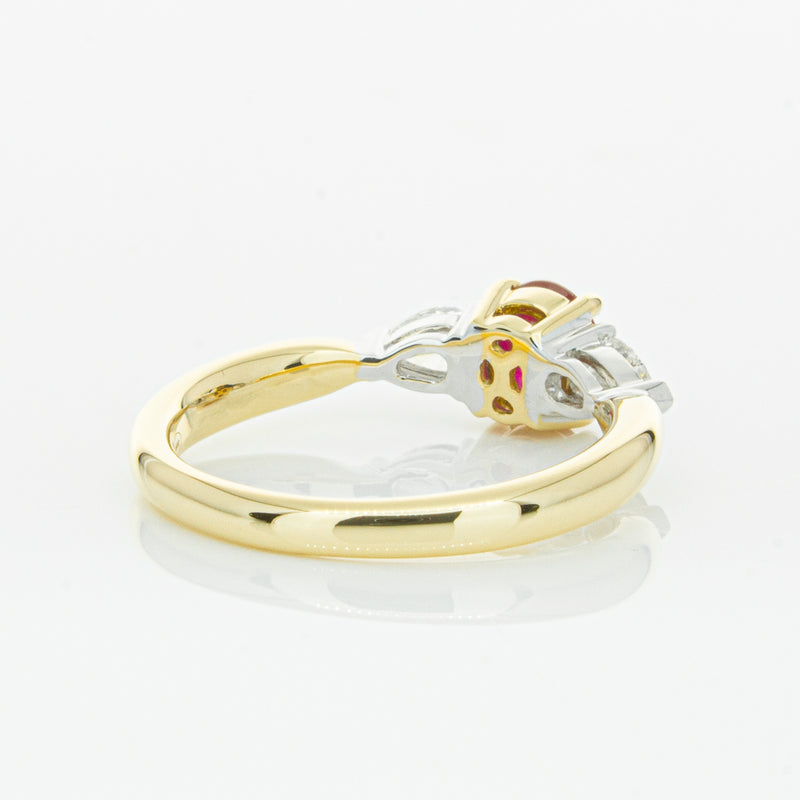 18ct Yellow Gold Ruby & Diamond Ring-Ring-Walker & Hall