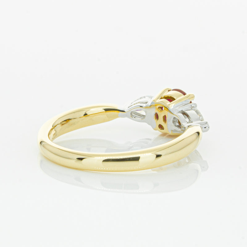 18ct Yellow Gold Ruby & Diamond Ring-Ring-Walker & Hall