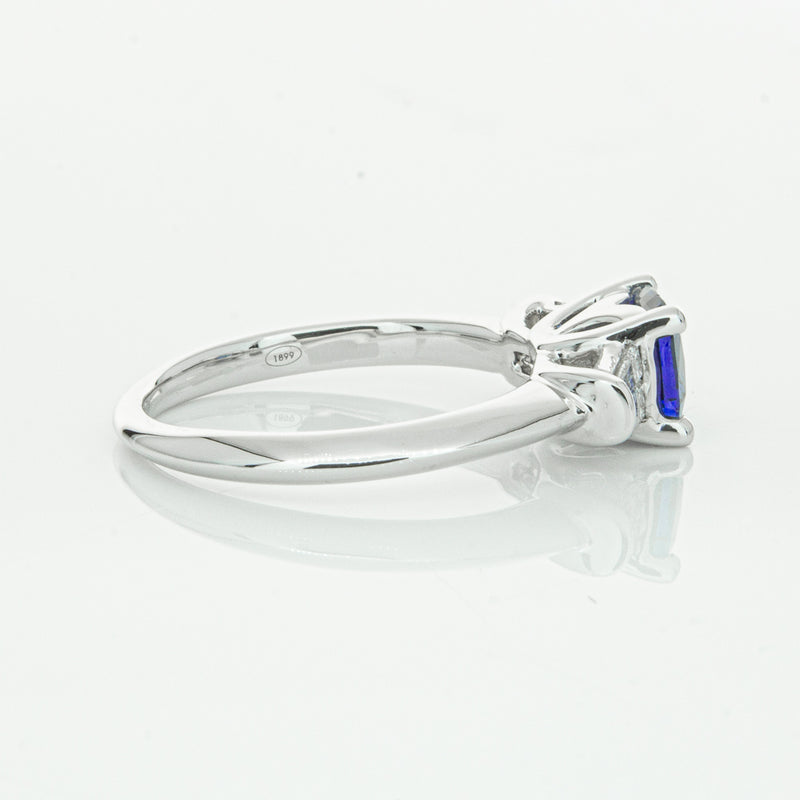 18ct White Gold Sapphire & Diamond Ring-Ring-Walker & Hall