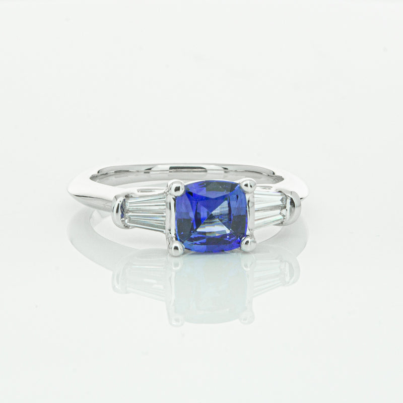 18ct White Gold Sapphire & Diamond Ring-Ring-Walker & Hall