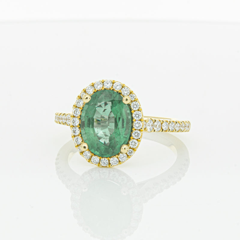 18ct Yellow Gold Emerald & Diamond Sierra Ring-Ring-Walker & Hall