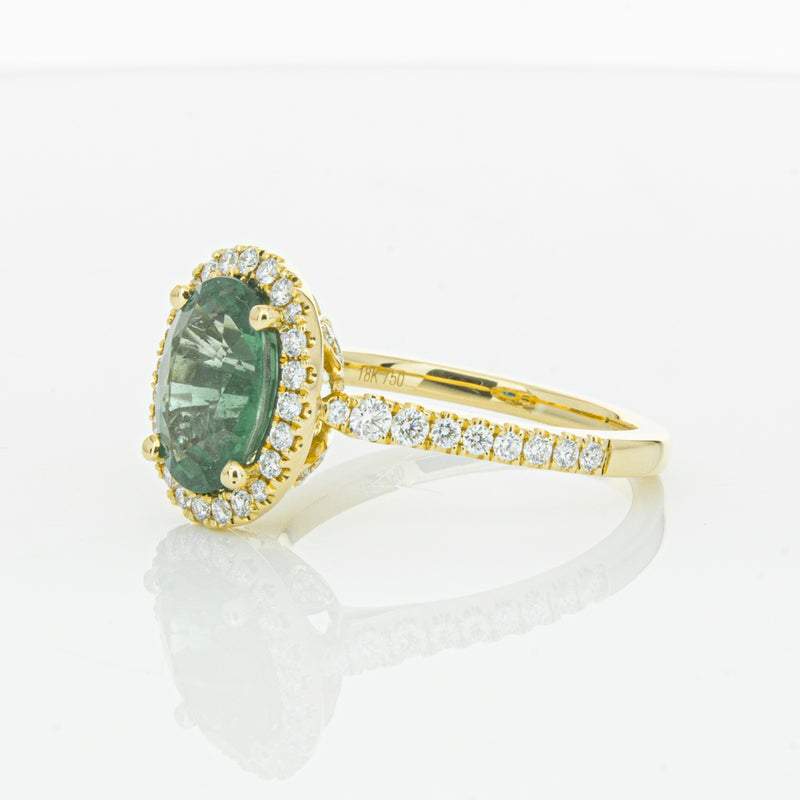 18ct Yellow Gold Emerald & Diamond Sierra Ring-Ring-Walker & Hall