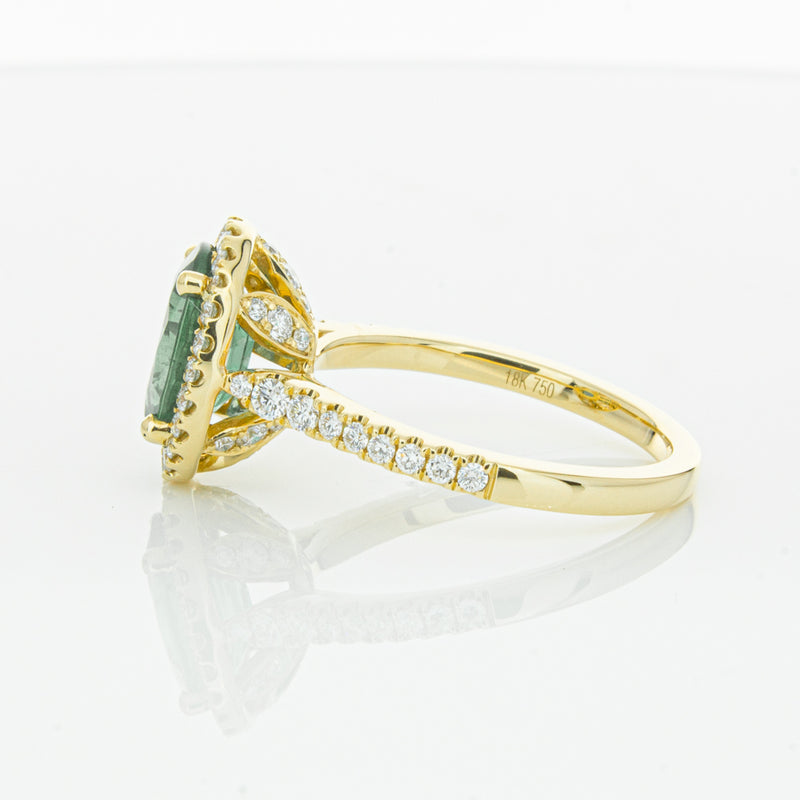 18ct Yellow Gold Emerald & Diamond Sierra Ring-Ring-Walker & Hall