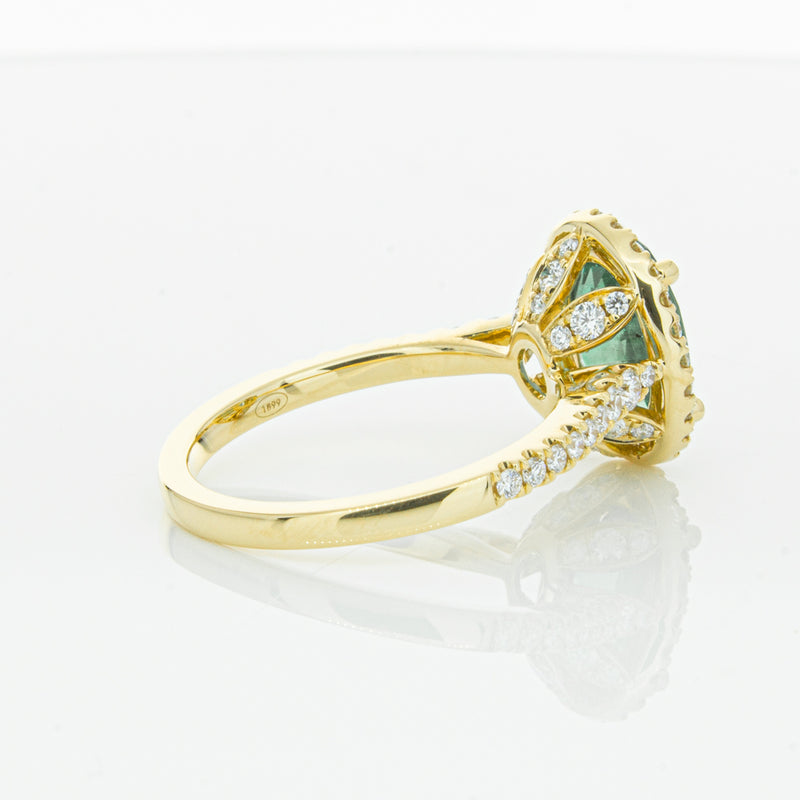 18ct Yellow Gold Emerald & Diamond Sierra Ring-Ring-Walker & Hall