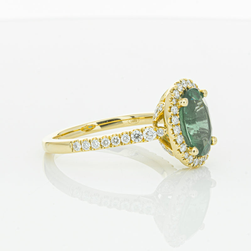 18ct Yellow Gold Emerald & Diamond Sierra Ring-Ring-Walker & Hall