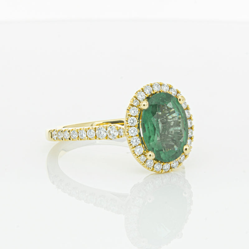 18ct Yellow Gold Emerald & Diamond Sierra Ring-Ring-Walker & Hall
