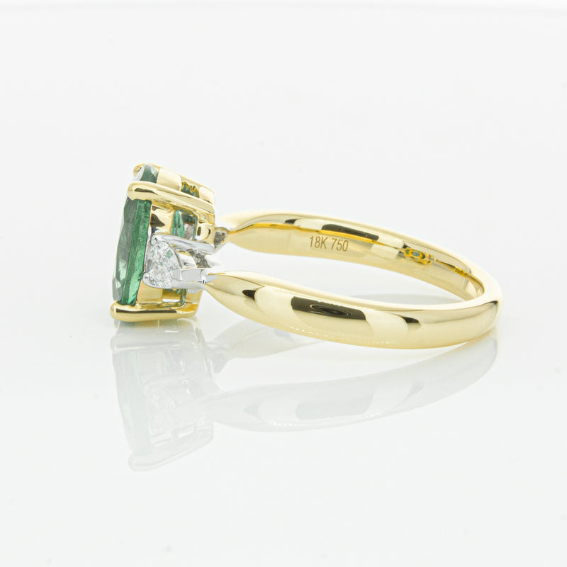 18ct Yellow Gold Emerald & Diamond Ring-Ring-Walker & Hall