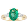 18ct Yellow Gold Emerald & Diamond Ring-Ring-Walker & Hall