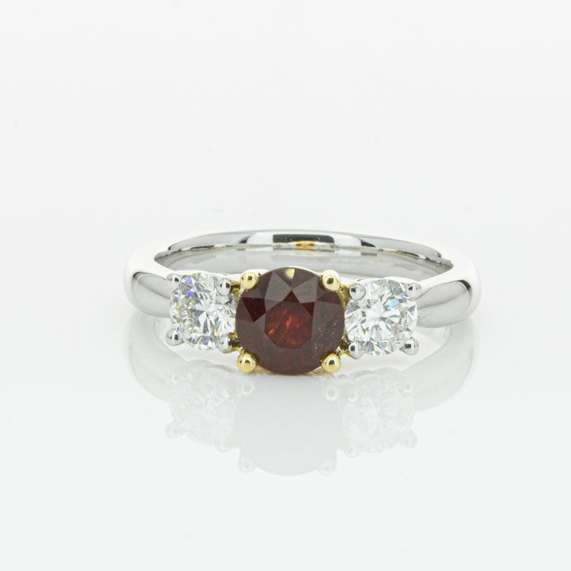 18ct White Gold 1.35ct Ruby & Diamond Ring-Ring-Walker & Hall