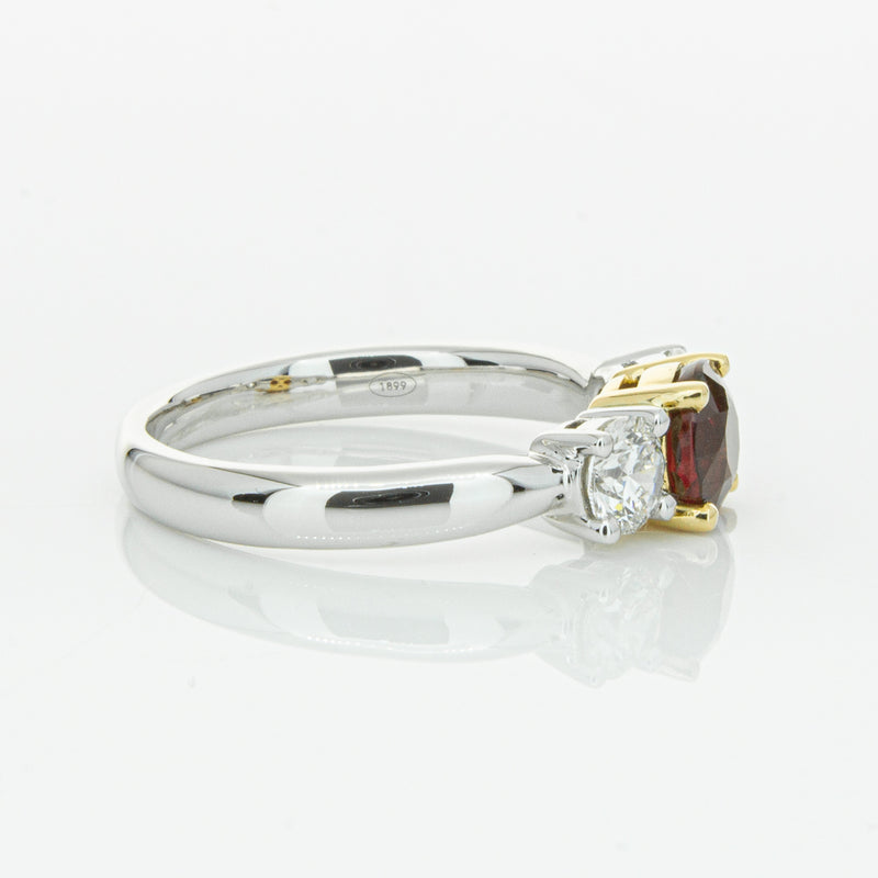 18ct White Gold 1.35ct Ruby & Diamond Ring-Ring-Walker & Hall
