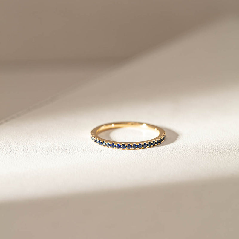 18ct Yellow Gold Sapphire Millie Band-Ring-Walker & Hall