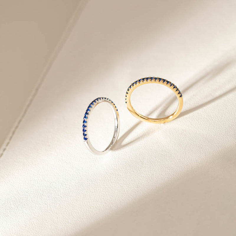 18ct Yellow Gold Sapphire Millie Band-Ring-Walker & Hall