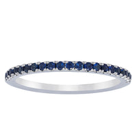 18ct White Gold Sapphire Millie Band-Ring-Walker & Hall