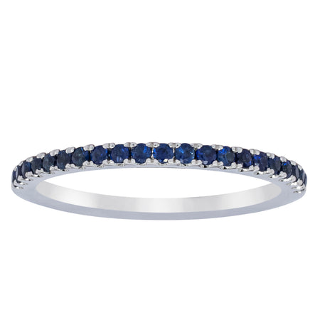 18ct White Gold Sapphire Millie Band-Ring-Walker & Hall
